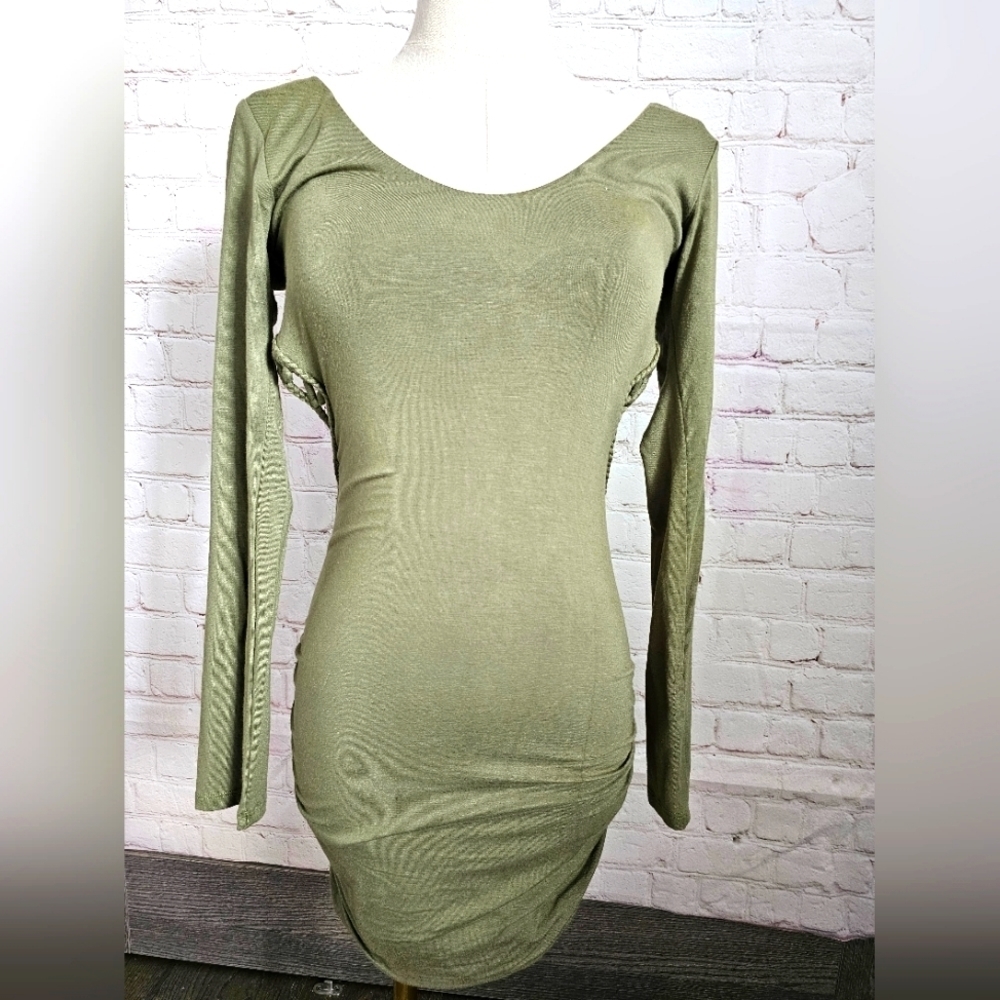Sky Evette Mini Dress | Army Green | Size Small